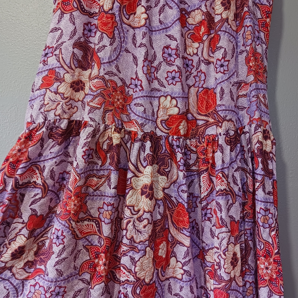 Knox Rose Flutter Sleeve Midi Boho Purple Haze Floral Dress Size Med - Picture 9 of 9